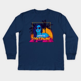 Listen to Synthwave Kids Long Sleeve T-Shirt